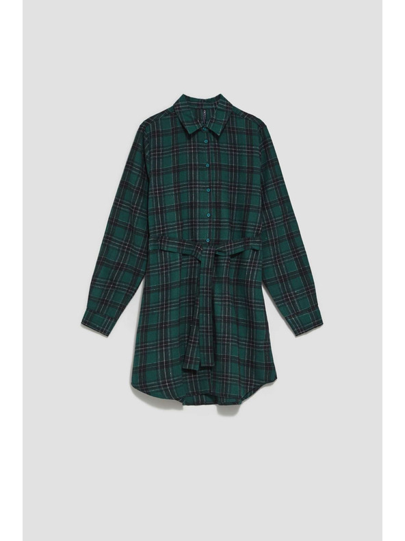 Moodo Moodo ženska tamnozelena košulja na pruge