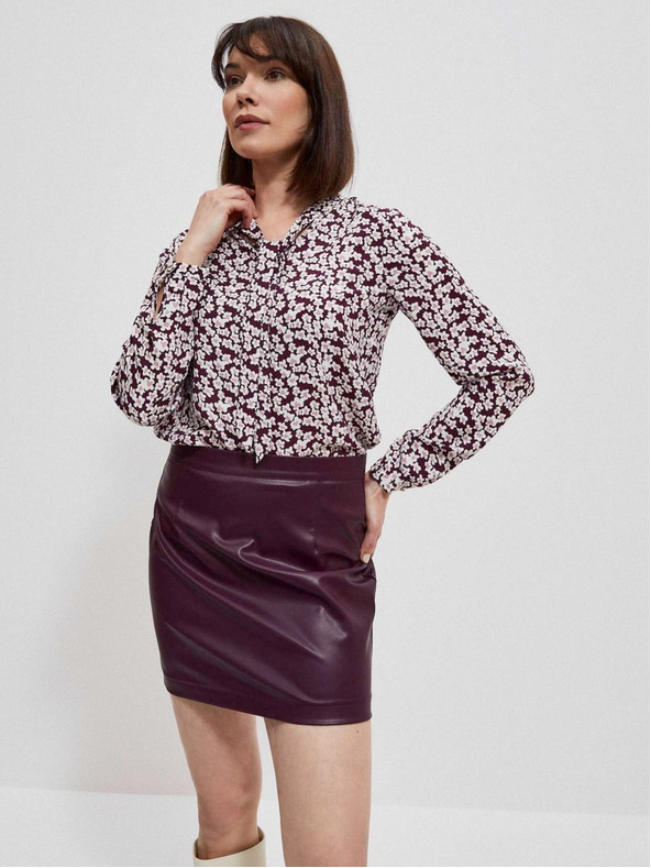 Moodo Moodo bijelo-bordo ženska cvjetna bluza