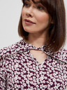 Moodo Moodo bijelo-bordo ženska cvjetna bluza
