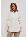 Moodo Moodo krem ​​ženska košulja s manžetama