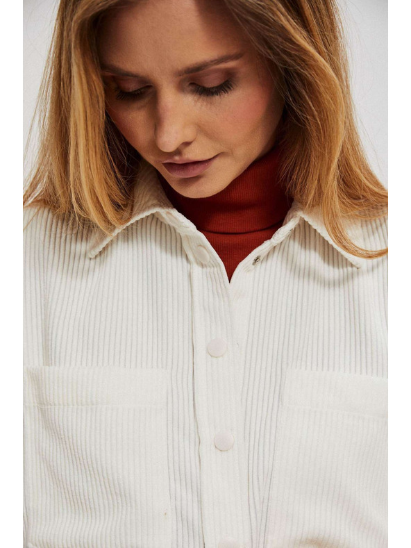 Moodo Moodo krem ​​ženska košulja s manžetama