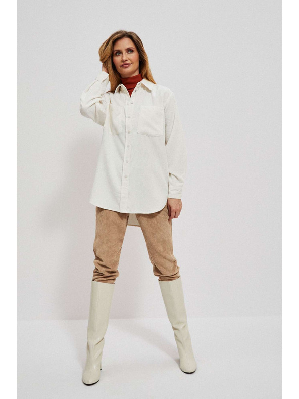 Moodo Moodo krem ​​ženska košulja s manžetama