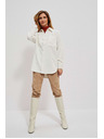 Moodo Moodo krem ​​ženska košulja s manžetama