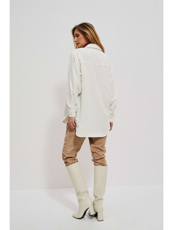 Moodo Moodo krem ​​ženska košulja s manžetama