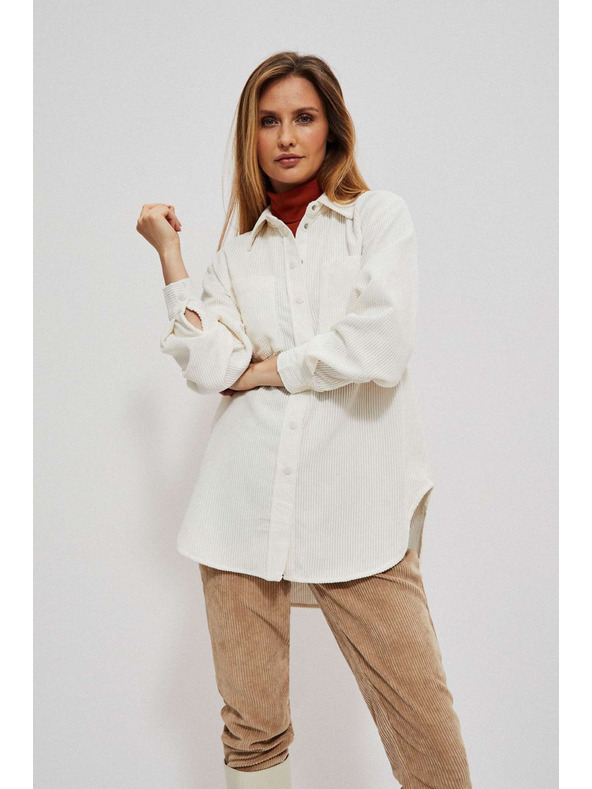 Moodo Moodo krem ​​ženska košulja s manžetama
