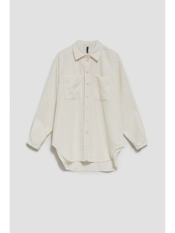 Moodo Moodo krem ​​ženska košulja s manžetama