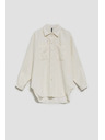 Moodo Moodo krem ​​ženska košulja s manžetama