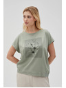 Moodo Ženska maslinasta majica Moodo