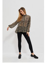 Moodo Bež-crna ženska Moodo košulja s uzorkom