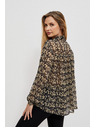 Moodo Bež-crna ženska Moodo košulja s uzorkom