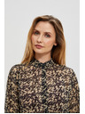 Moodo Bež-crna ženska Moodo košulja s uzorkom
