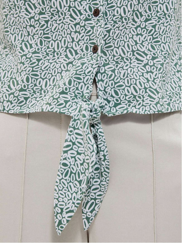 Moodo Bijelo-zelena ženska Moodo košulja s uzorkom