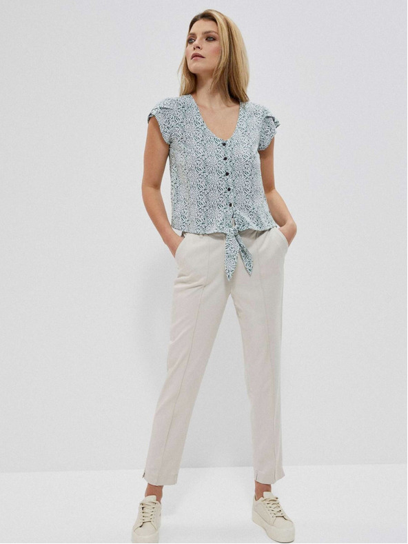 Moodo Bijelo-zelena ženska Moodo košulja s uzorkom