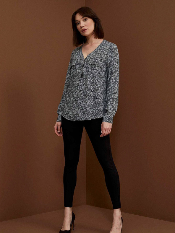 Moodo Bijelo-crna ženska Moodo bluza s uzorkom