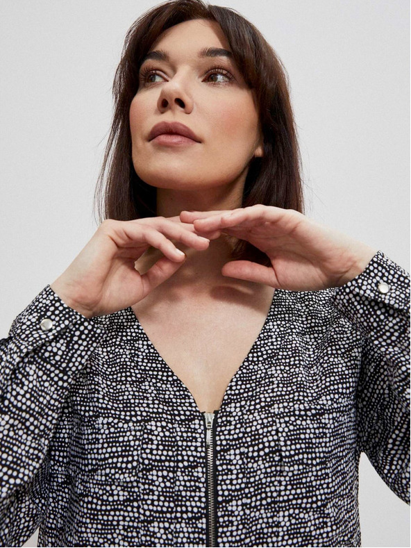 Moodo Bijelo-crna ženska Moodo bluza s uzorkom