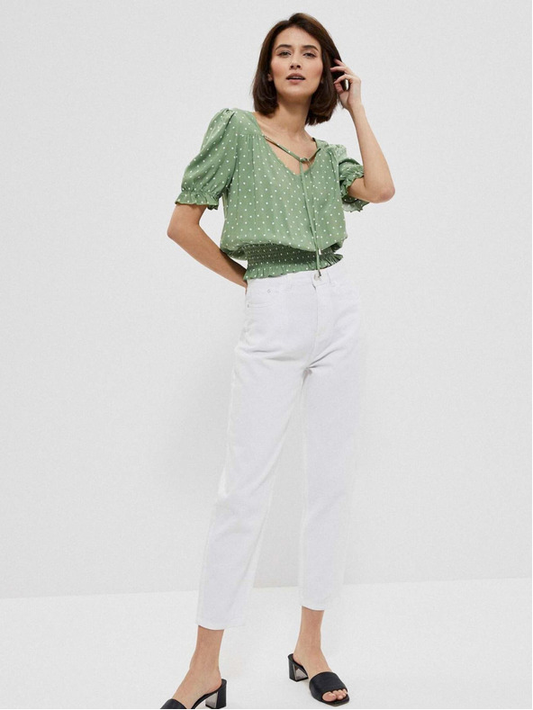 Moodo Moodo ženska zelena točkasta bluza