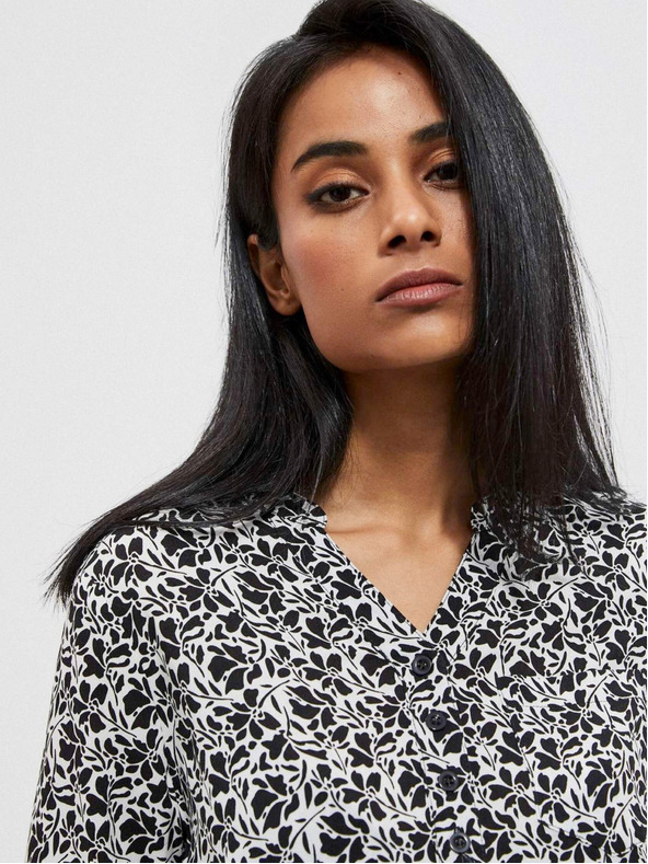 Moodo Bijelo-crna ženska Moodo cvjetna košulja