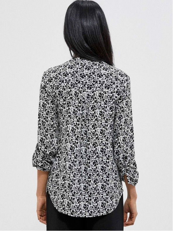 Moodo Bijelo-crna ženska Moodo cvjetna košulja