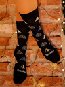 Fusakle Crne zimske ženske čarape s uzorkom Fusakle Tree