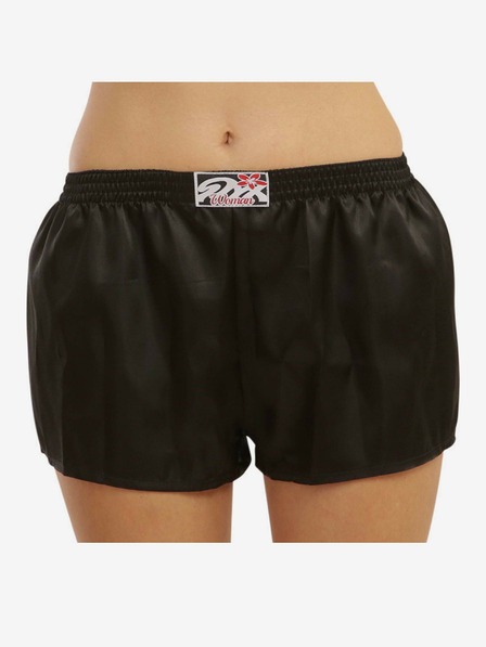 Styx Ženske gaćice Styx klasične gumene satenske crne boje