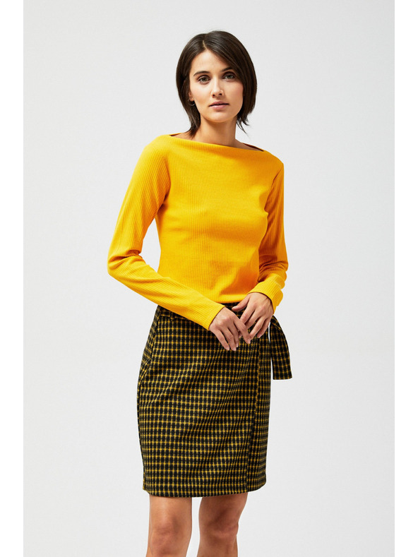 Moodo Crna i žuta kockasta suknja za žene marke Moodo