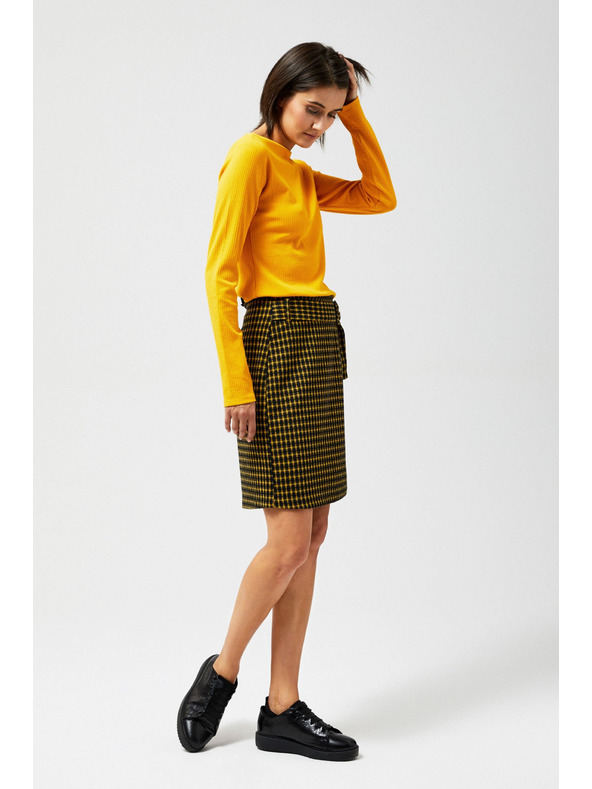 Moodo Crna i žuta kockasta suknja za žene marke Moodo