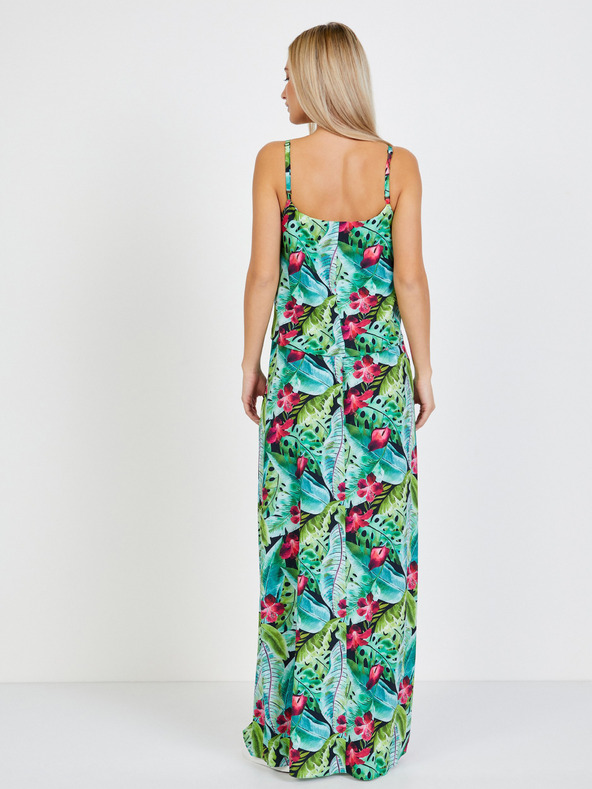 numoco Numoco zelena maxi haljina s uzorkom