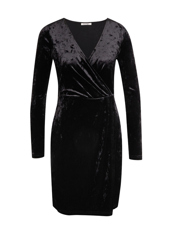 Orsay Crna ženska baršunasta haljina ORSAY