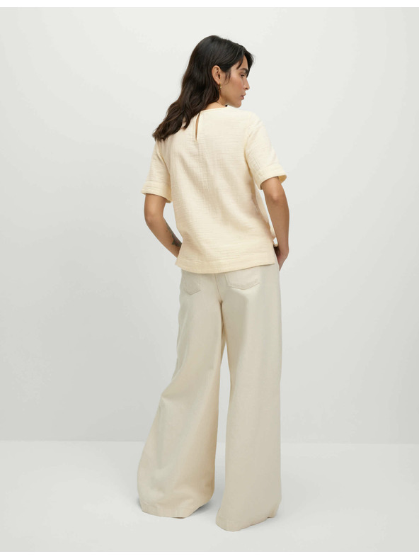 Marks & Spencer Top od čistog pamuka, normalan kroj Marks & Spencer krem