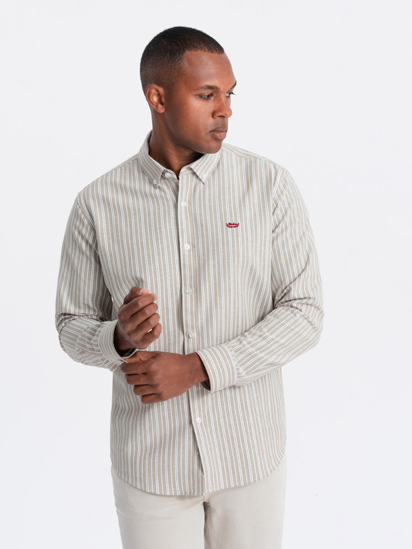 Ombre Clothing Muška pamučna košulja REGULAR FIT s finim prugama Ombre Clothing