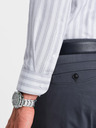 Ombre Clothing Muška bijela prugasta REGULAR FIT košulja s džepom Ombre Clothing
