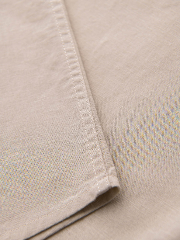 Ombre Clothing Muška košulja s kratkim rukavima i kubanskim ovratnikom bež Ombre odjeća