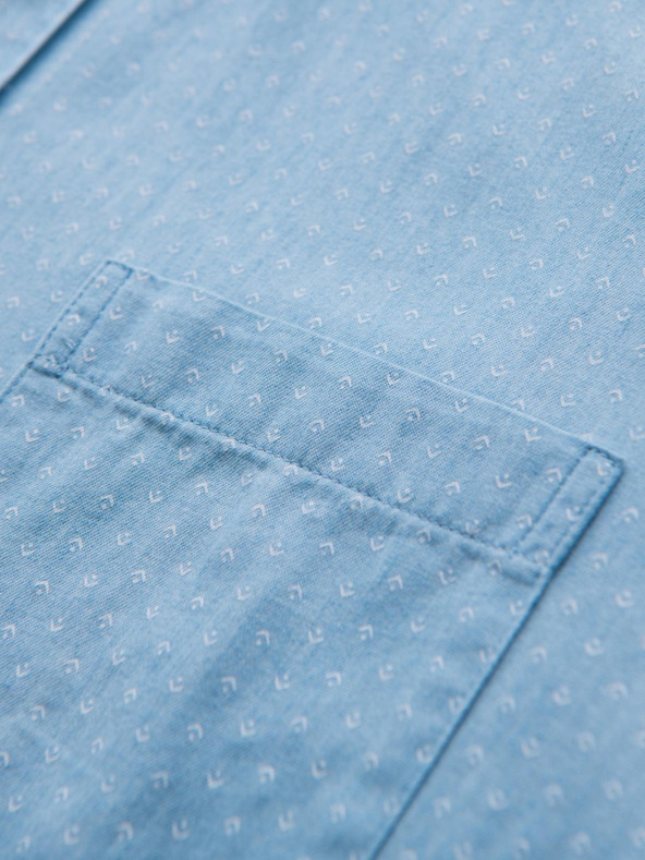 Ombre Clothing Muška mekana traper košulja s uzorkom i džepom - svijetloplava Ombre odjeća