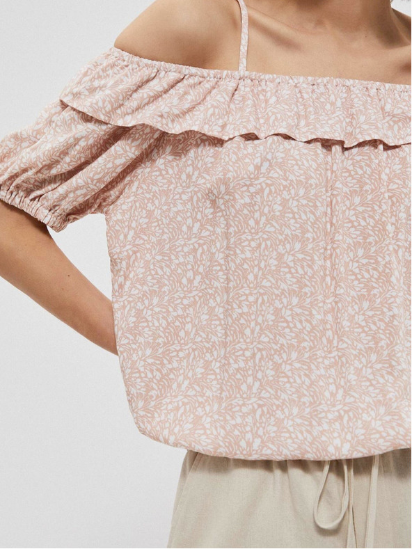 Moodo Moodo svijetlo roza ženska bluza s uzorkom