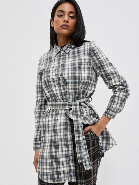 Moodo Bijelo-siva Moodo ženska košulja na kockice