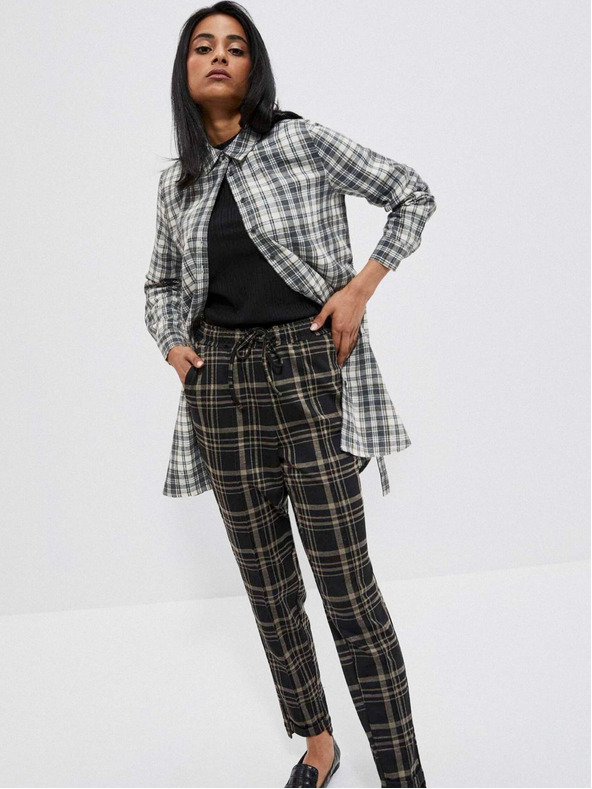 Moodo Bijelo-siva Moodo ženska košulja na kockice