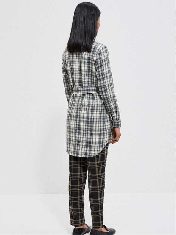 Moodo Bijelo-siva Moodo ženska košulja na kockice