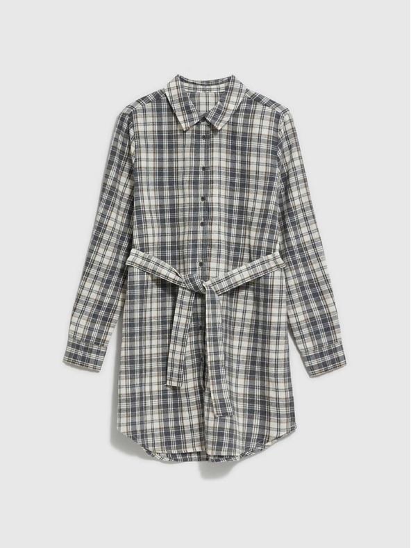 Moodo Bijelo-siva Moodo ženska košulja na kockice