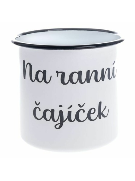 Casa de Engel Emajlirani dekorativni šalica "Za jutarnji čaj", 1000ml, 0/36