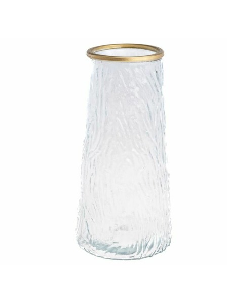 Casa de Engel Staklena vaza sa zlatnim rubom, prozirna, 0/12