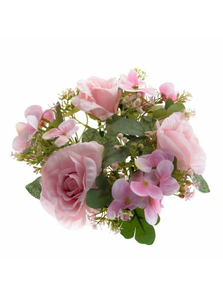 Casa de Engel Umjetni vijenac - ruže i hortenzije, svijetlo ružičasta, 24/120