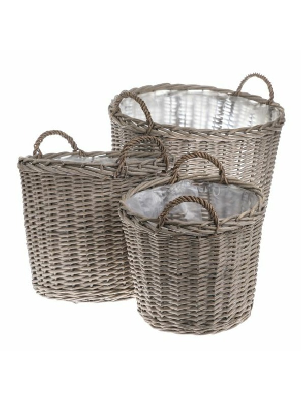 Casa de Engel Pletena košara s PVC-om - set 3 kom, 0/1