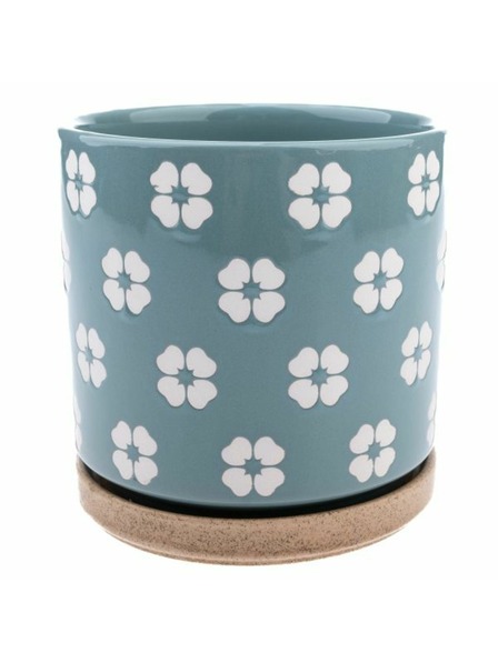 Casa de Engel Keramička saksija s posudom, zelena, 0/12