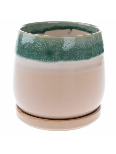 Casa de Engel Keramička saksija s posudom, zelena, 0/12