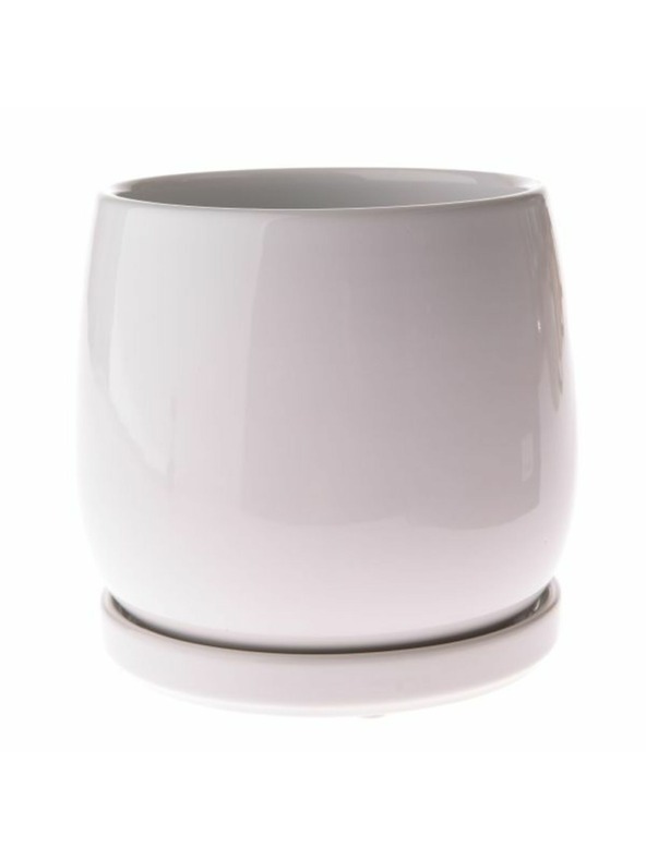 Casa de Engel Keramički lonac s posudom, bijeli, 0/12