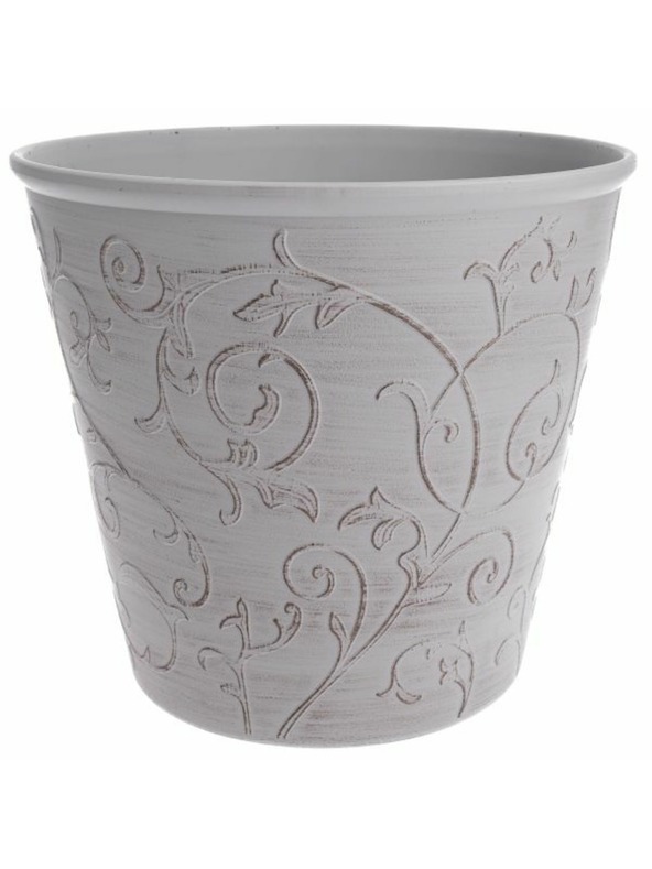 Casa de Engel Poklopac za saksiju - Eko plastika, bijeli cvjetni, 0/24