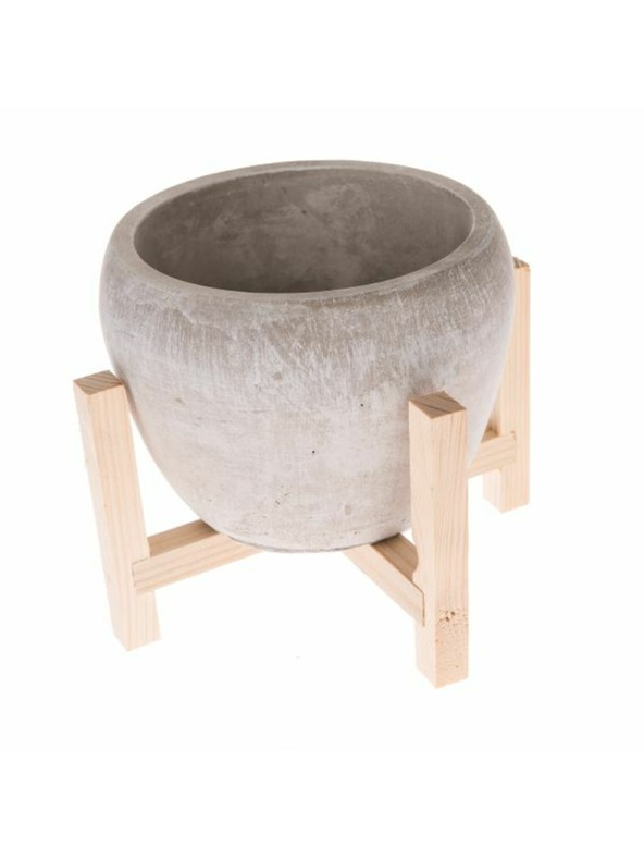 Casa de Engel Betonski poklopac za cvijeće u drvenom postolju, 0/12