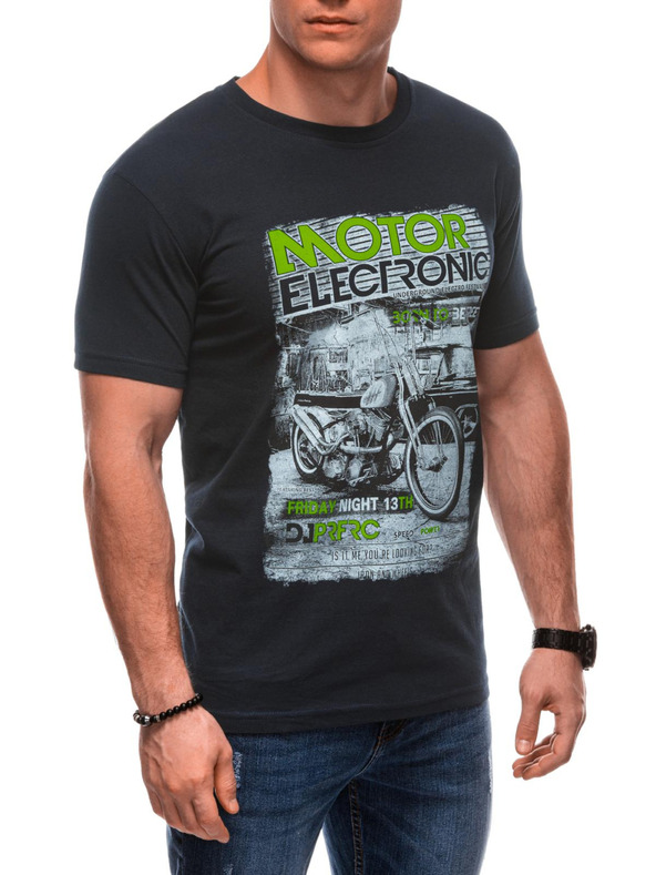 Edoti Muška majica s printom 1982S - tamno plava OTHER