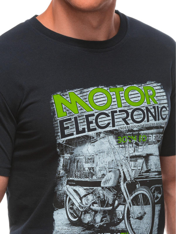 Edoti Muška majica s printom 1982S - tamno plava OTHER