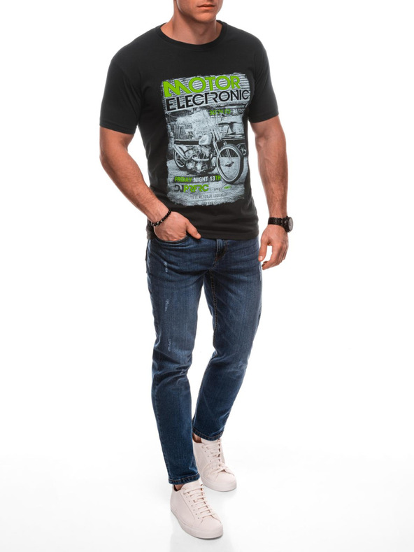 Edoti Muška majica s printom 1982S - tamno plava OTHER